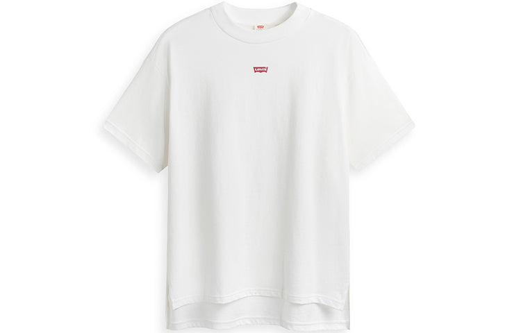 Levis Logo Printing Round Neck Loose Short Sleeve White T-Shirt A2809-0001