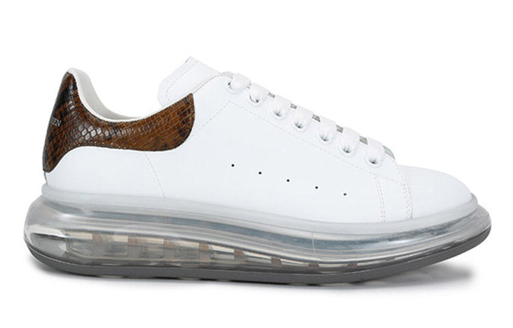 Alexander McQueen Oversized Transparent Sole Sneaker 'White Brown Crocodile' 645872WHZ4P9311