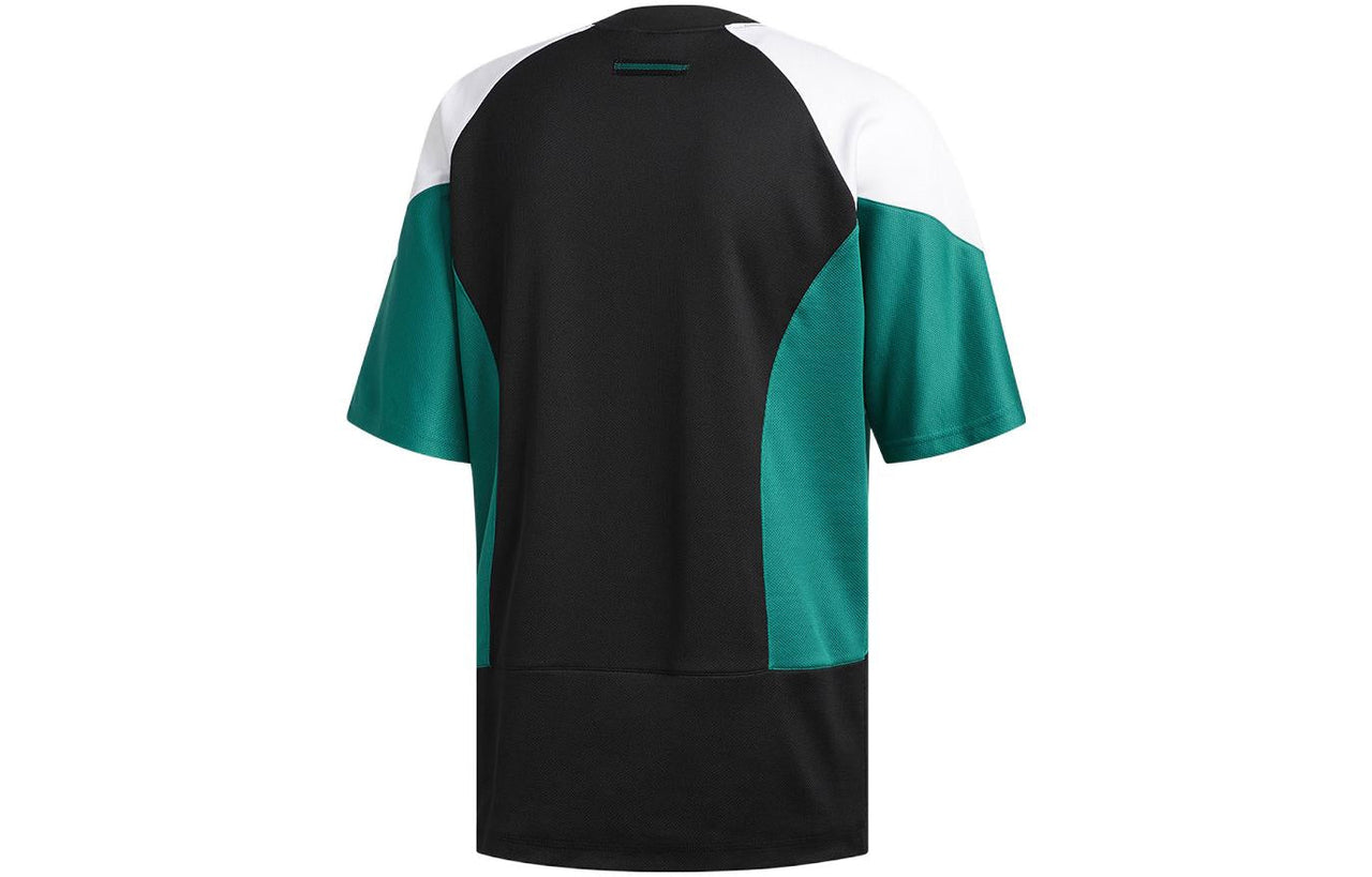 Men's adidas originals Colorblock Logo Casual Round Neck Short Sleeve Black T-Shirt DH5209