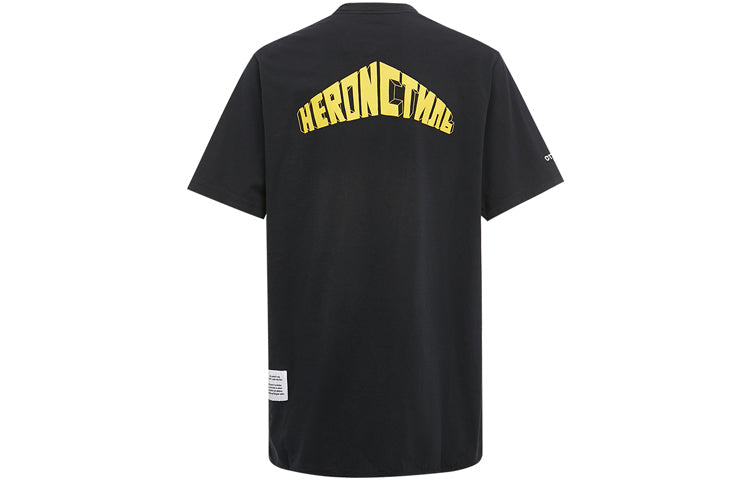 Men's HERON PRESTON Alphabet Logo Printing Short Sleeve Black HMAA010S209140261060