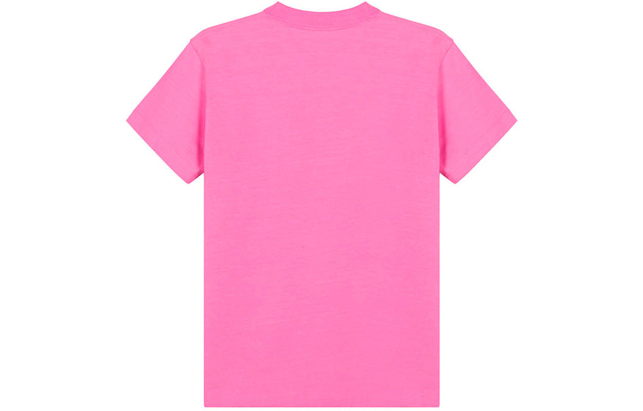 Balenciaga Embroidered Round Neck Short Sleeve Pink 612964TJVD95764