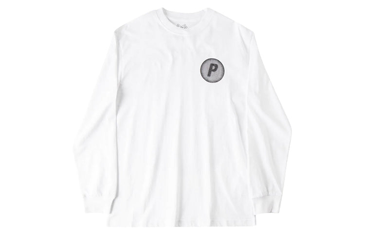 Men's PALACE Pircular Long Sleeves Logo White P15LS011