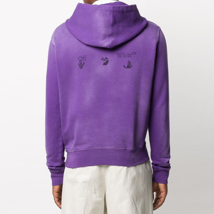Off-White FW20 Fade Logo Hooded Sweater Purple OMBB034F20FAB0013710