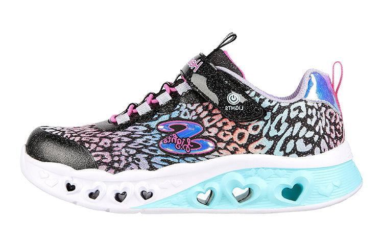 (GS) Skechers Flutter Heart Lights 'Loves Wild' 302314L-BKMT