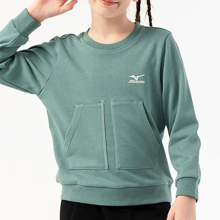 (GS) Mizuno Logo Classic Sweater 'Teal' 32CA3912