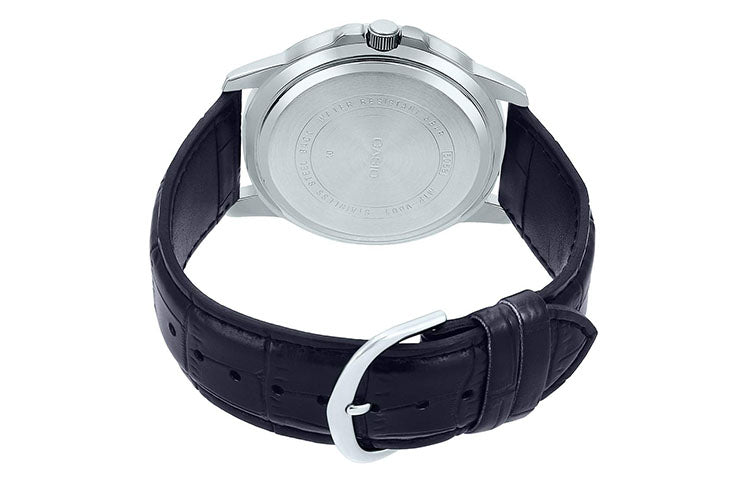 CASIO Leather Band Waterproof Business Style Men Mens Black Analog MTP-VD01L-1EVUDF