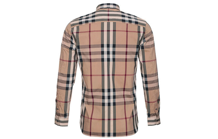 Men's Burberry SS21 Plaid Elastic Cotton Shirt 45575981