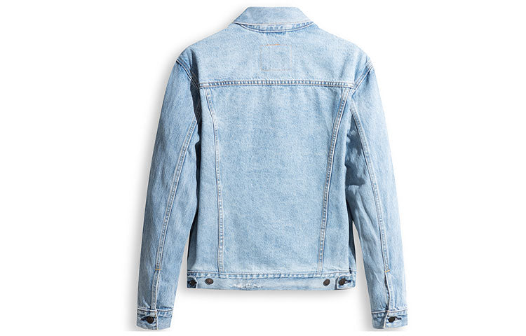 Men's Levis Solid Color lapel Casual Denim Jacket Blue 72334-0580