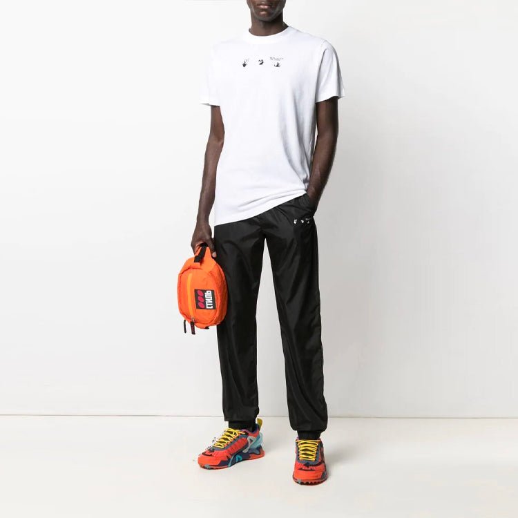 Off-White SS21 Logo Printing Sports Pants Version Black OMCJ001S21FAB0011001