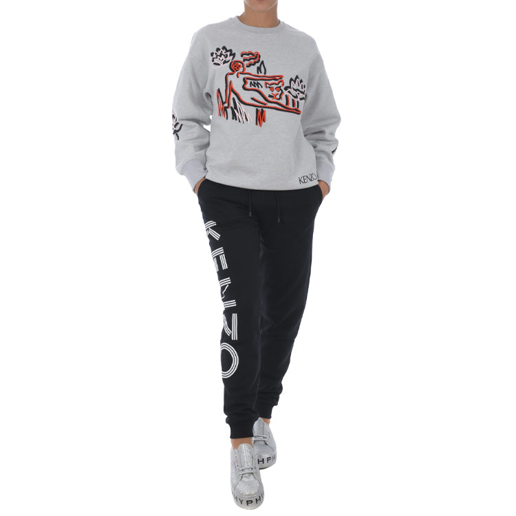 (WMNS) KENZO Embroidered Cotton light grey F86-1SW760-955-93