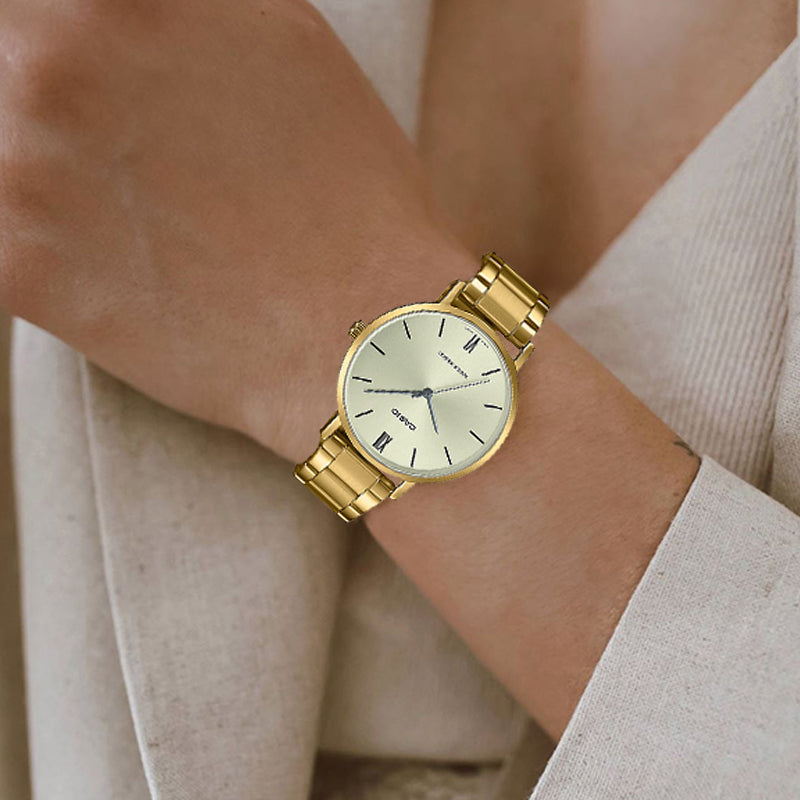 CASIO DRESS Series Waterproof Gold Analog LTP-VT01G-9B