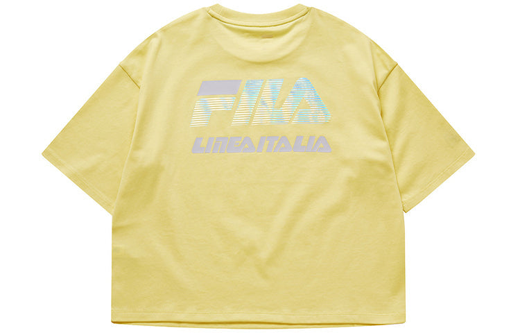 (WMNS) Fila Alphabet Printing Minimalistic Short Sleeve Yellow T11W026101F-YE