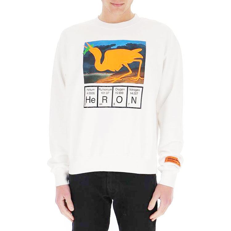 HERON PRESTON Periodic Table Print Sweatshirt 'White' HMBA016S21JER0010120