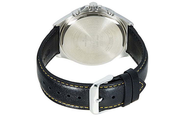 Men's CASIO Waterproof Quartz Watch Three Eyes Stainless Steel Strap 47.5mm Belt Mens Black Analog MTP-E303L-1AVDF