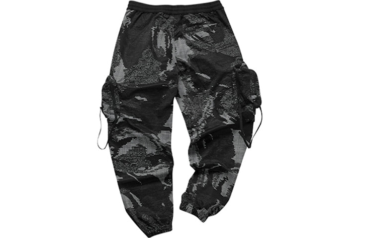 FILA FUSION Logo Printing Camouflage Cargo Casual Jogger Pants Black T11M023802F-BK