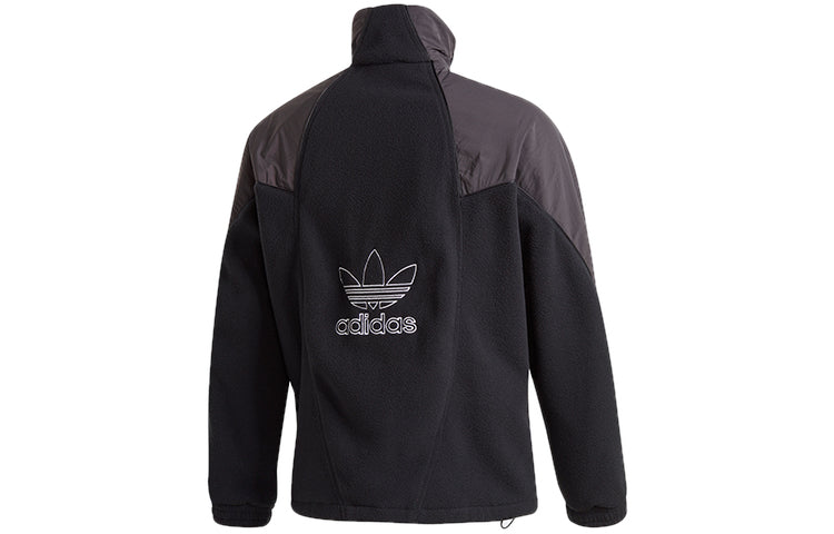adidas originals Bg Trf Mix Hfzp Half Zipper Colorblock Stand Collar Sports Jacket Black GE0864