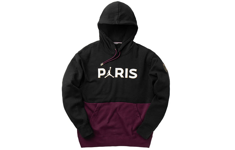 Air Jordan PSG Paris Saint-Germain Fleece Pullover Hoodie 'Bordeaux' CK9773-010