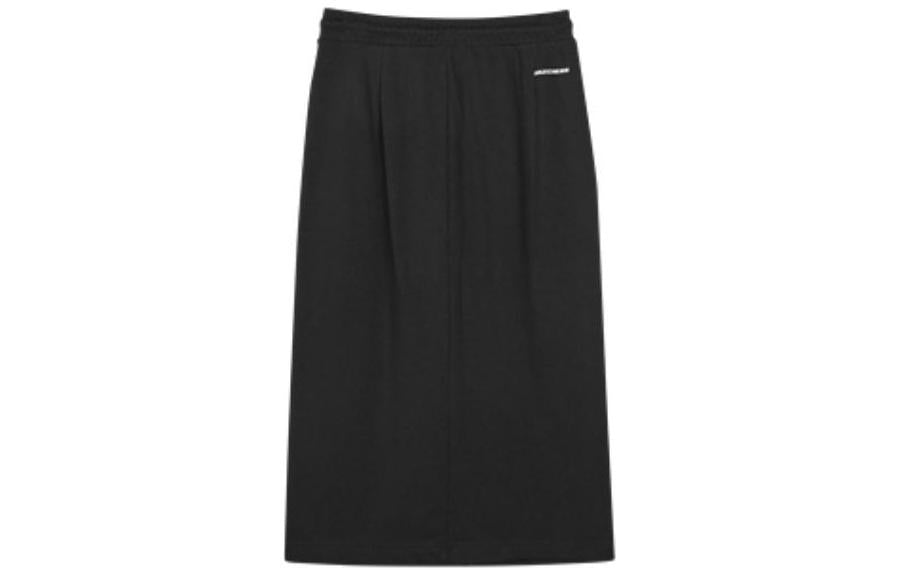 (WMNS) Skechers Drawstring Breathable Knitted Skirt 'Black' L223W055