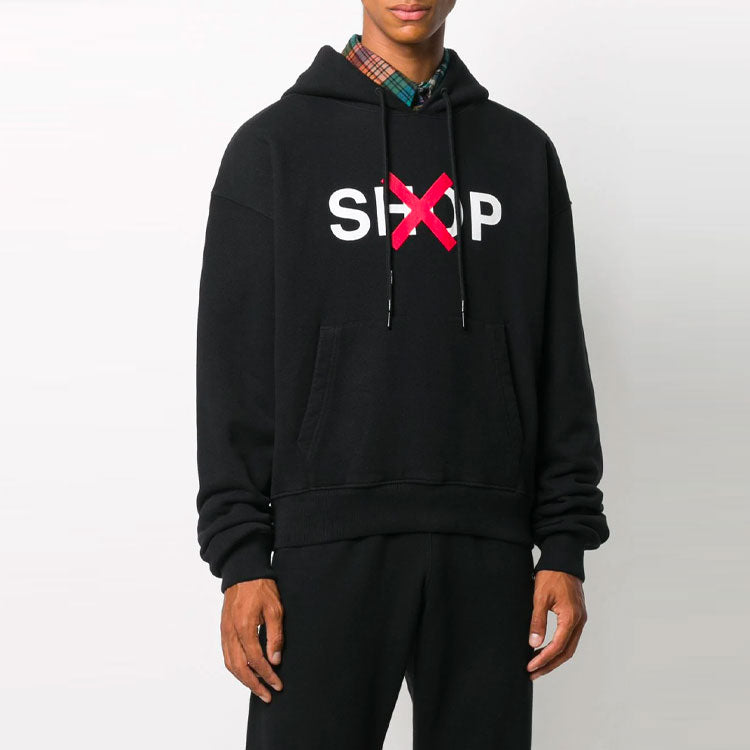 Men's Off-White Pattern Printing Black OMBB037G20FLE0031001