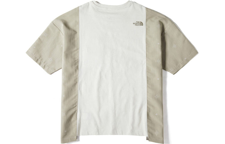 THE NORTH FACE Quick Dry Contrast Color Stitching Short Sleeve Beige 497W-11P