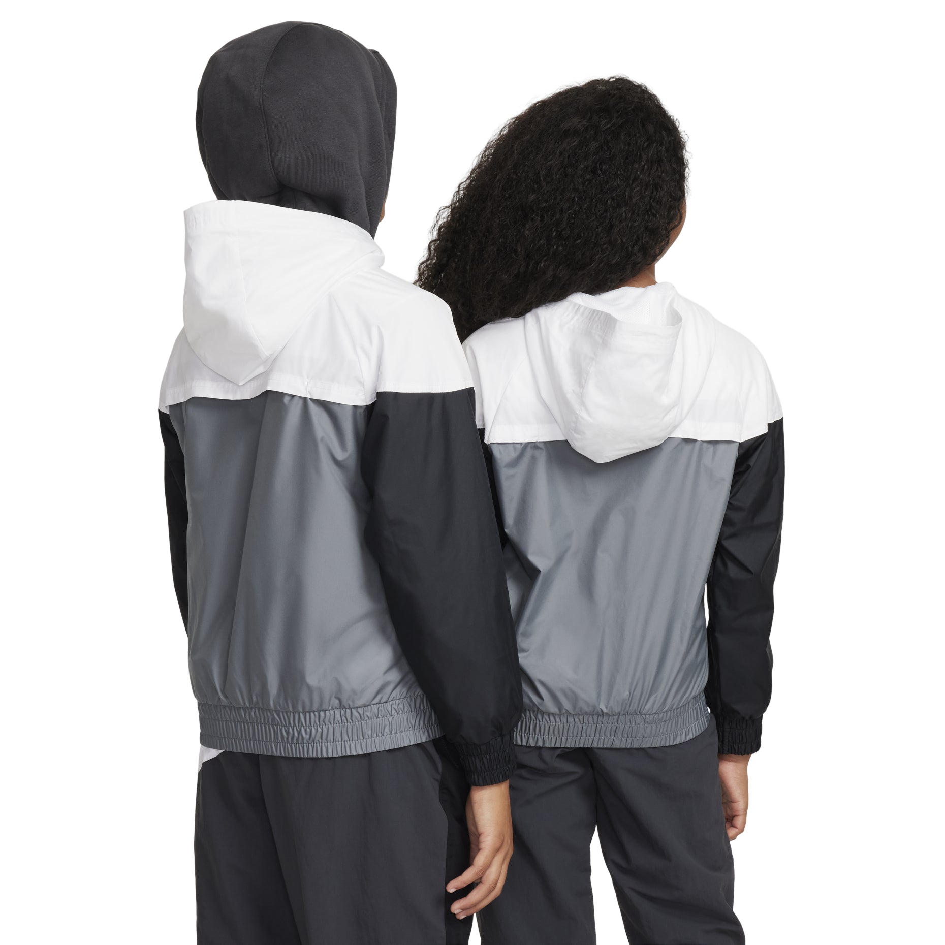 (GS) Nike Sportswear Windrunner Hooded Repel Jacket 'White Grey Black' FZ5516-100