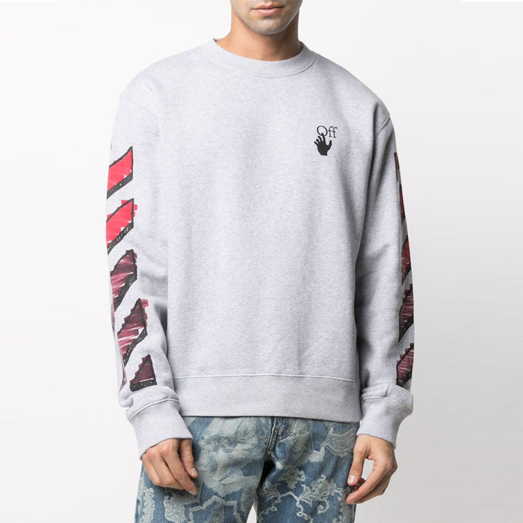Off-White Unisex SS21 Logo Sweatshirt Gray OMBA025R21FLE0040825