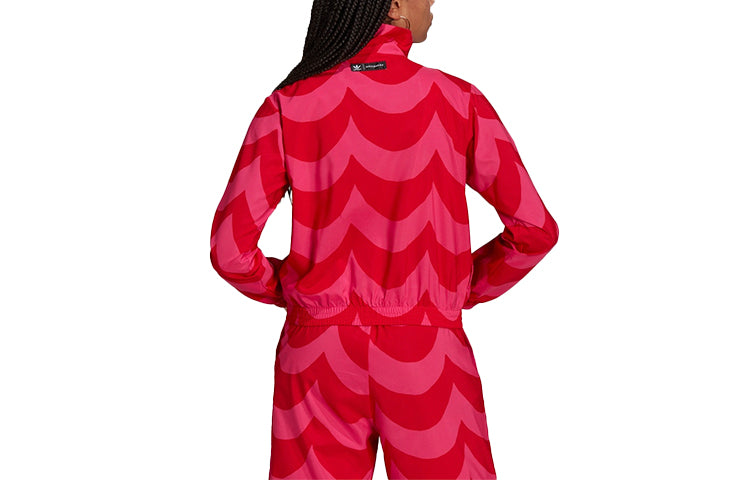 (WMNS) adidas originals Track Top Contrasting Colors Sports Stand Collar Jacket Red H20484
