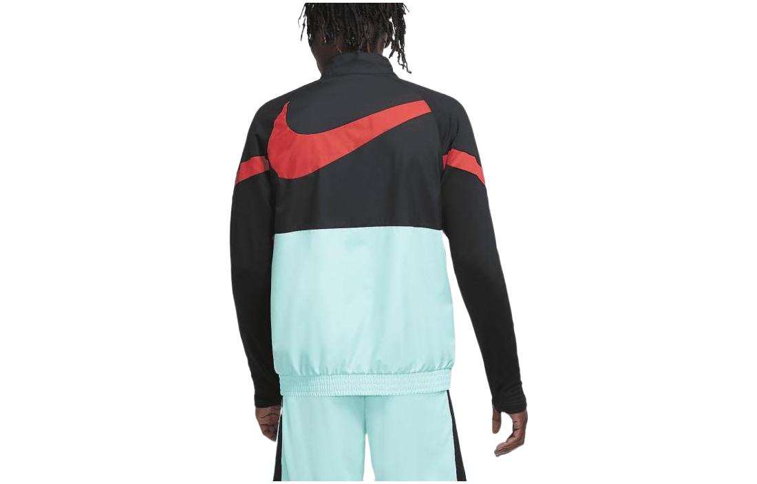 Nike Colorblock Brand Logo Stand Collar Zipper Long Sleeves Jacket Black CZ2780-010