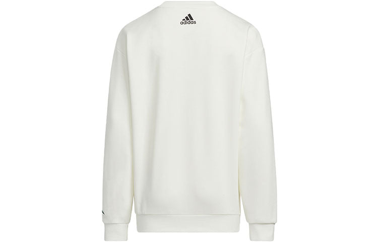 (GS) adidas Sportswer Neck Crew 'White Green' IN6528