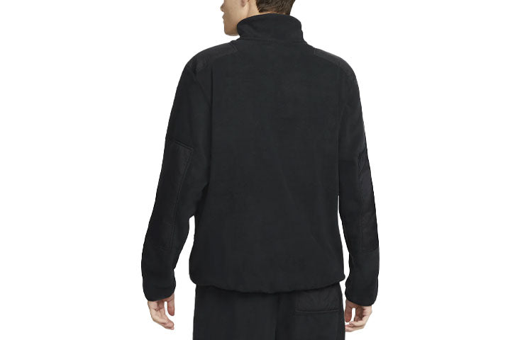 Nike Half Zipper Fleece Long Sleeves Stand Collar Jacket Black DD4870-010