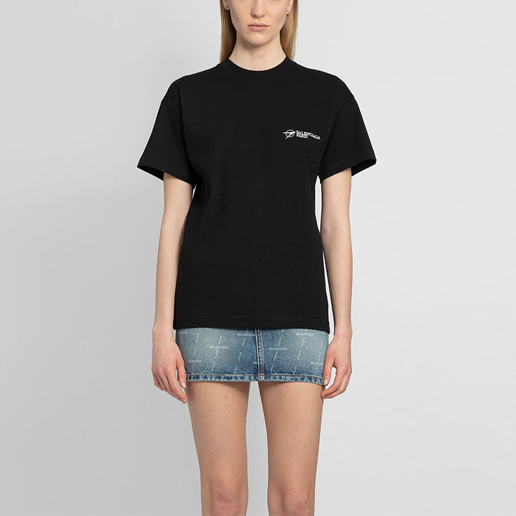 Balenciaga Printing Round-neck Short Sleeve Black 612965TKV861070
