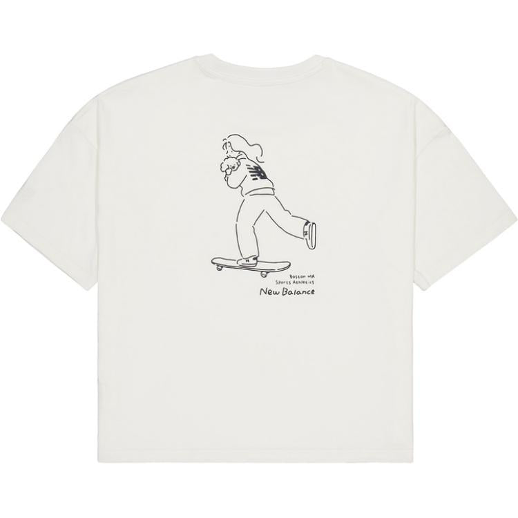 (WMNS) New Balance x Tombonia Skateboarding Graphic T-shirt Asia Sizing 'White' AWT42321-CIC