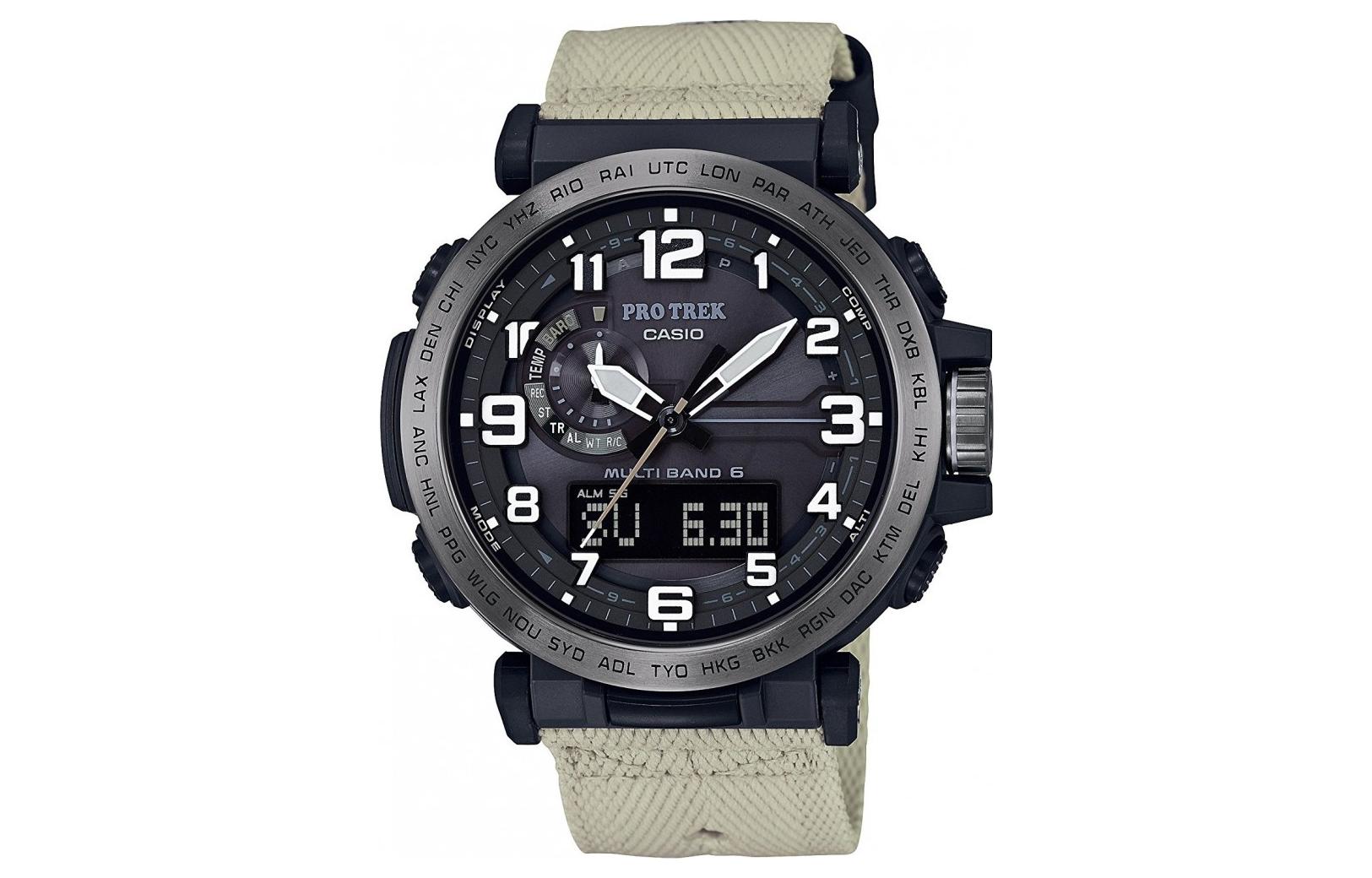Men's CASIO Protrek Series Fully Automatic Calendar Strap 100m Waterproof Solar Powered Quartz Watch Mens PRW-6600YBE-5