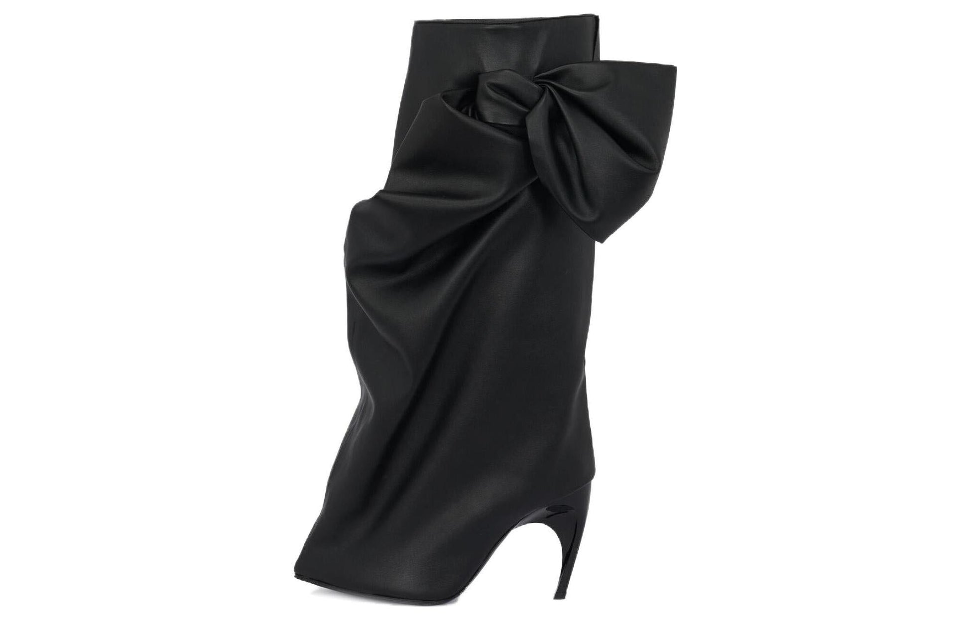 (WMNS) Alexander McQueen Armadillo Bow Boots 'Black' 780669W4XQ11000