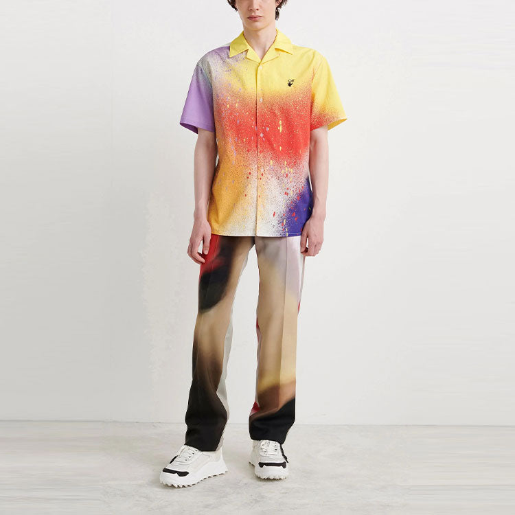 Off-White x Katsu Crossover FW21 Pattern Short Sleeve Shirt Orange OMGA163S21FAB0038410
