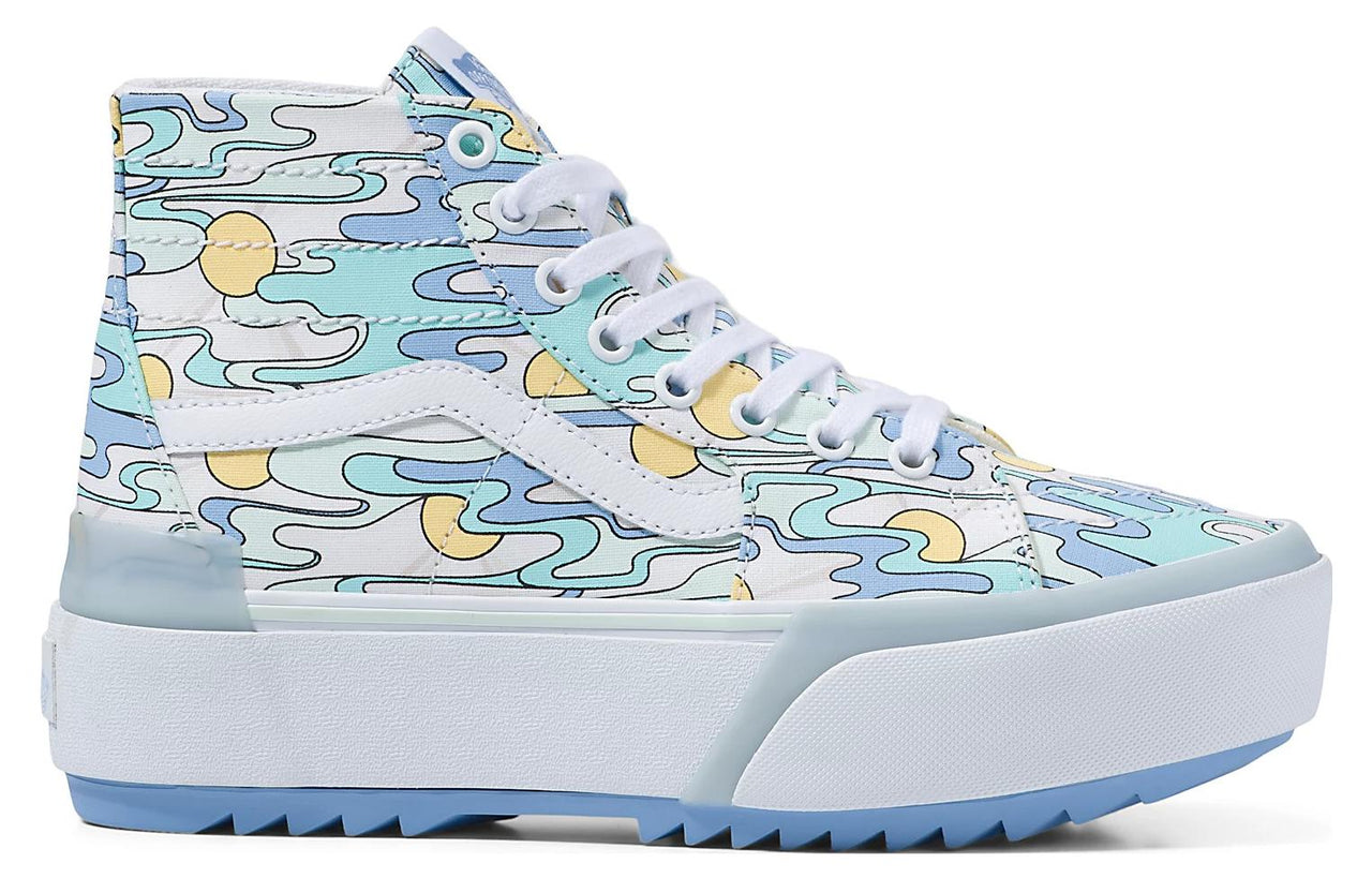 (WMNS) Vans SK8-HI 'White Blue Yellow' VN0005U2ZEL