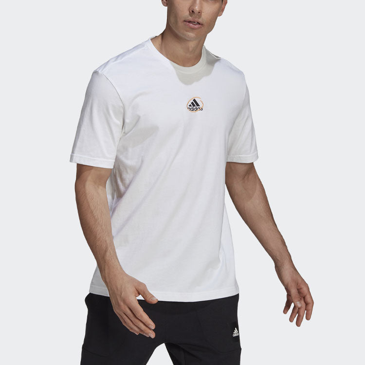 adidas Back Alphabet Printing Athleisure Casual Sports Round Neck Short Sleeve White GN6860