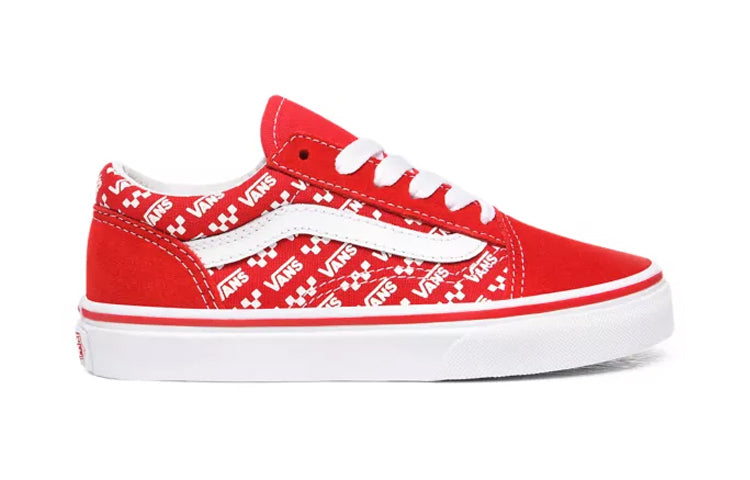 (PS) Vans Logo Repeat Old Skool 'Red White' VN0A4BUUW35