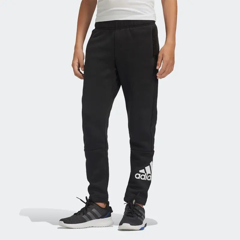 (GS) adidas Must Haves Winter Logo Sweatpants Asia Sizing 'Black White' GE0646