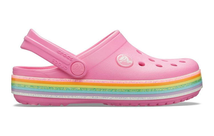 (GS) Crocs Crocband Rainbow Glitter Clogs 'Pink' 206151-669