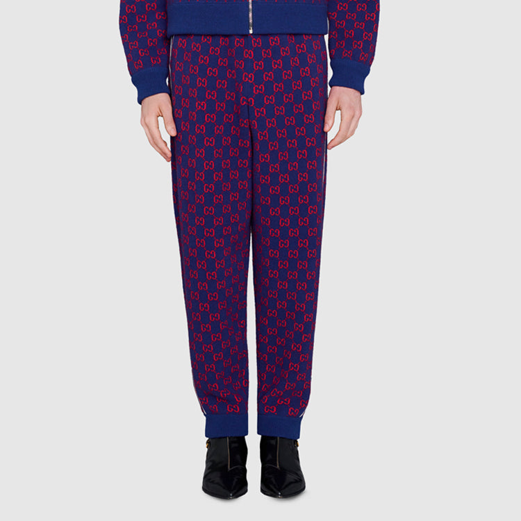 Men's Gucci Wool Casual Sports Pants/Trousers/Joggers Navy Blue 599843-XKA4S-4913