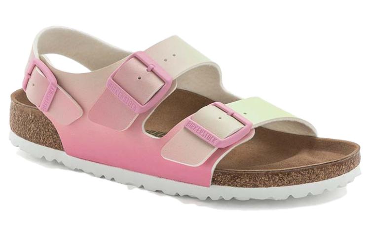 (WMNS) Birkenstock Milano Vegan Birko-Flor Narrow Fit Sandals 'Candy Pink Faded Lime' 1024152