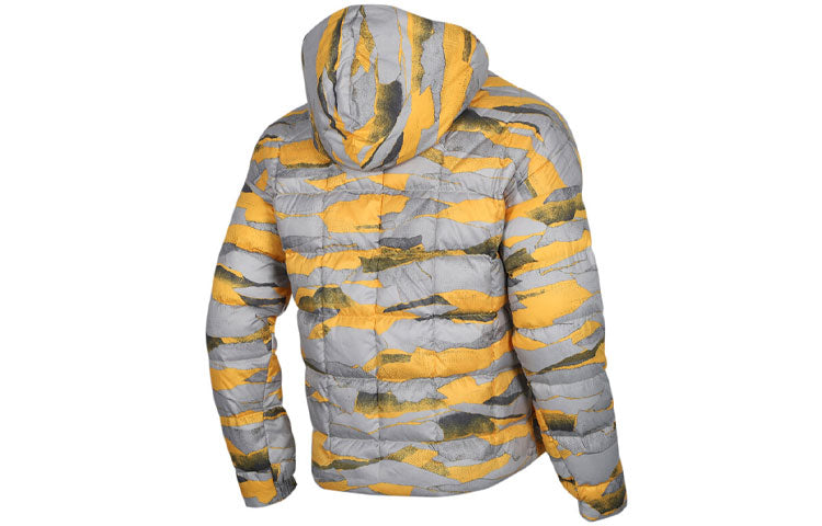 adidas Sports Windproof Stay Warm hooded Outdoor Casual Down Jacket Yellow Gray FI2725