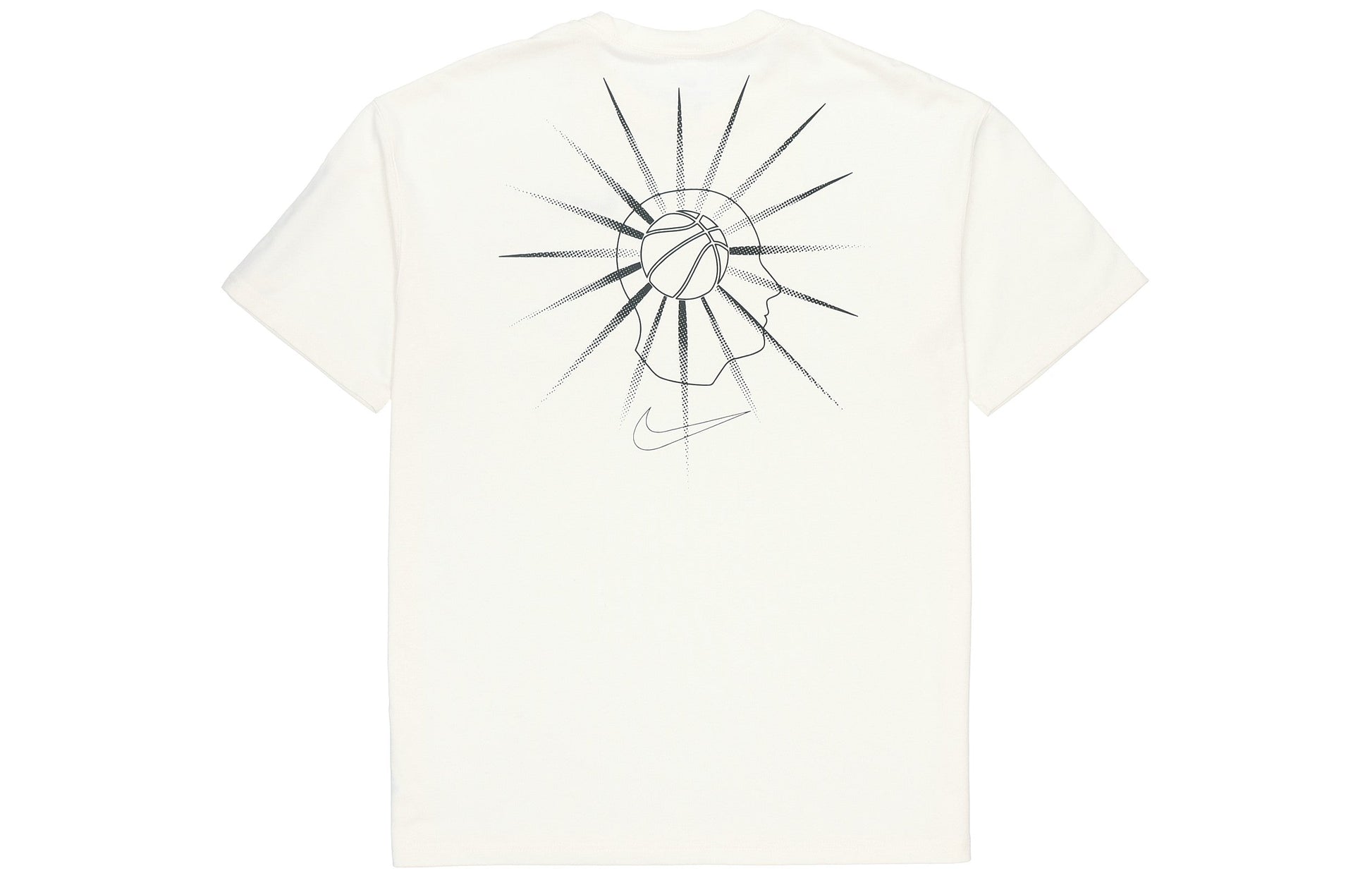 Nike Back Printing Sports Round Neck Short Sleeve Creamy White DD0826-901