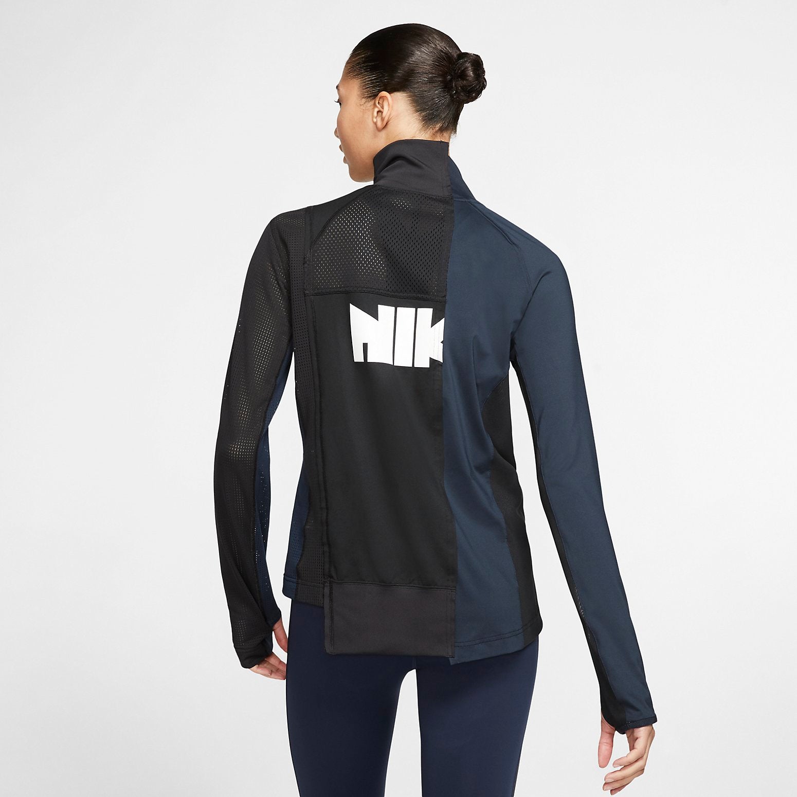 (WMNS) Nike x sacai Half Zip Running Jacket 'Black Blue' CD6308-010