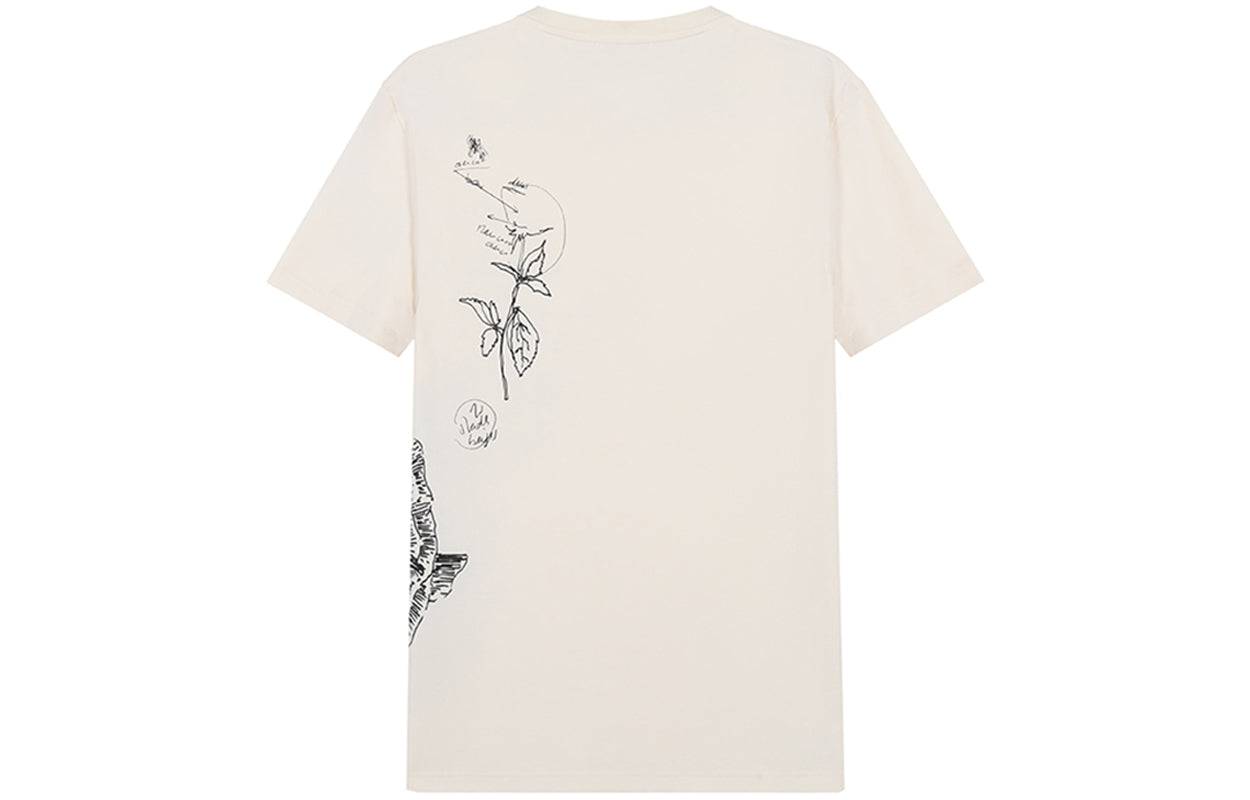 Men's Alexander McQueen SS21 Printing Pattern Round Neck Short Sleeve T-Shirt 650402-QQZ59-0906