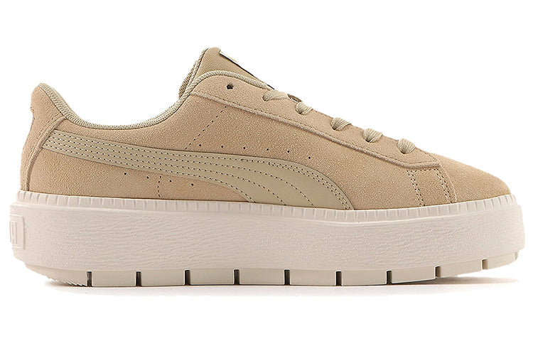 (WMNS) PUMA Suede Platform Trace Light Casual Sneakers Brown 373695-03