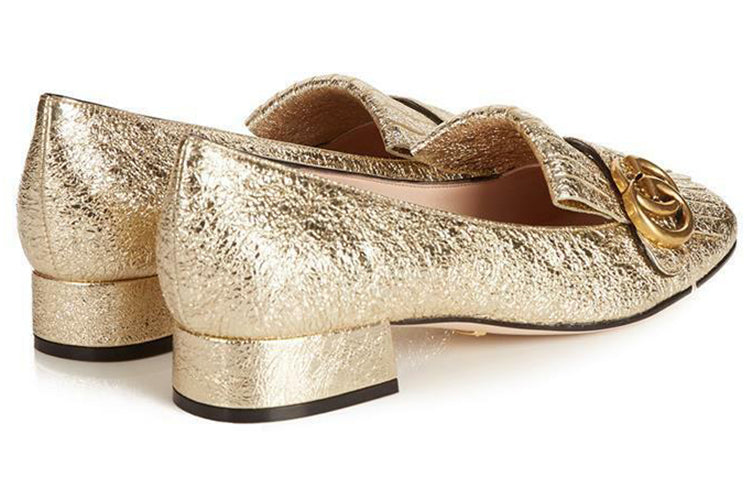(WMNS) Gucci Marmont Metallic Mid-Heel Pumps 'Platinum' 453480-DKT00-7100