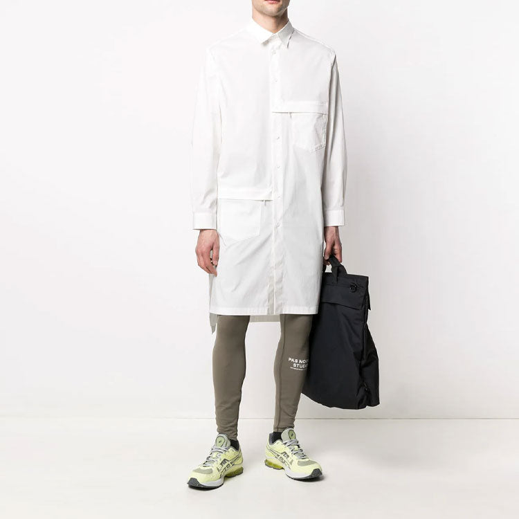 Men's Y-3 SS21 Zipper Pocket Long Sleeves Shirt White GV4219