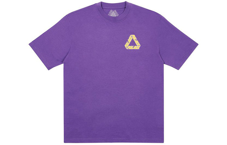 PALACE P3 Team Dark Back Logo Cozy Round Neck Short Sleeve Unisex Purple P19TS240